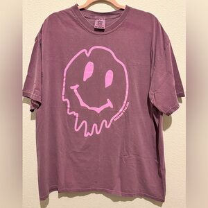 Comfort Colors Mauve Tee with Bright Pink Graphic